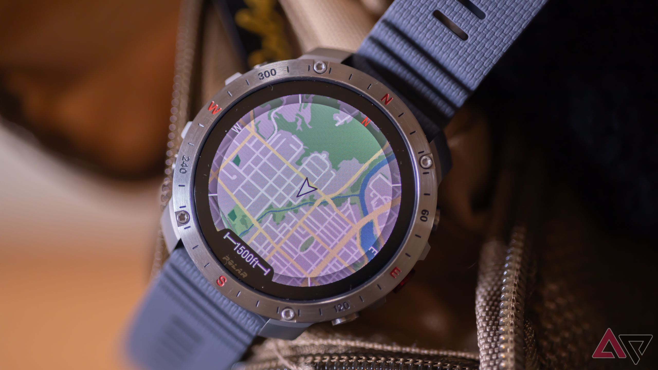 Map screen on the Polar Grit X2 Pro smartwatch